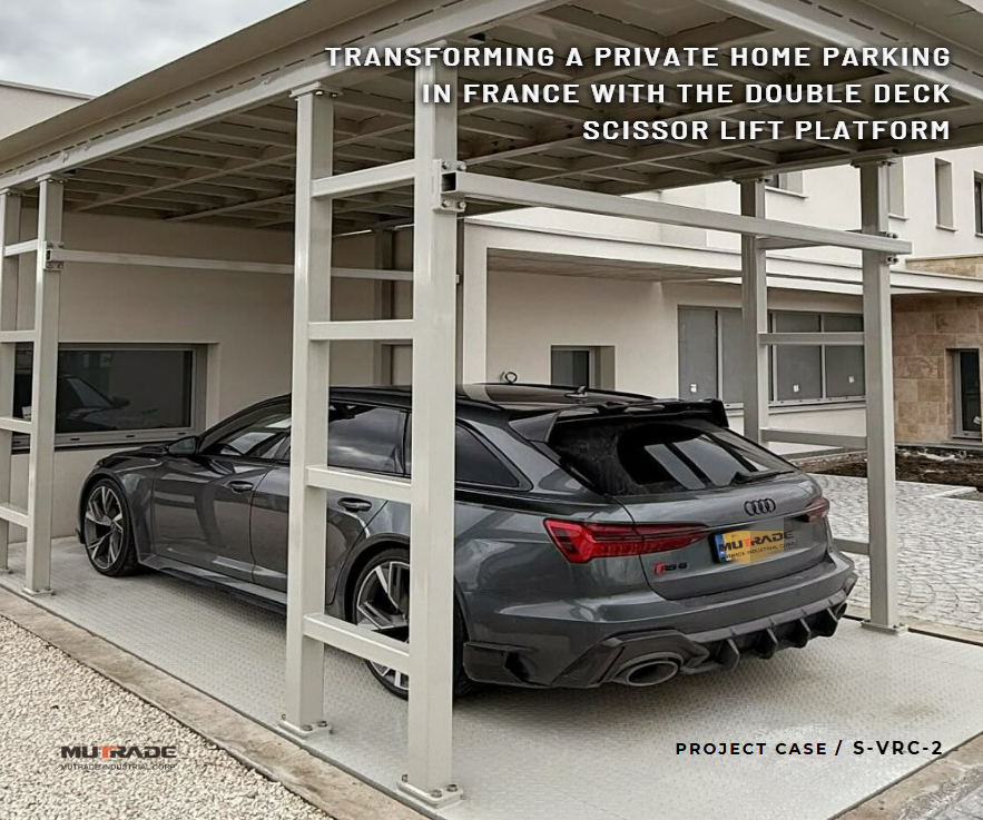 Transformer un parking pour la maison privée en France avec la plate-forme de levage à Double Deck Scissor