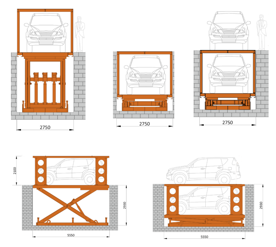Transformer un parking pour la maison privée en France avec la plate-forme de levage à Double Deck Scissor