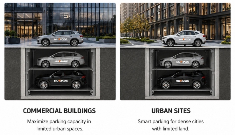 Syst&egrave;me de stationnement &agrave; quatre poteaux PFPP Pit Parking souterrain cach&eacute; pour les projets haut de gamme et &agrave; espace limit&eacute; 2