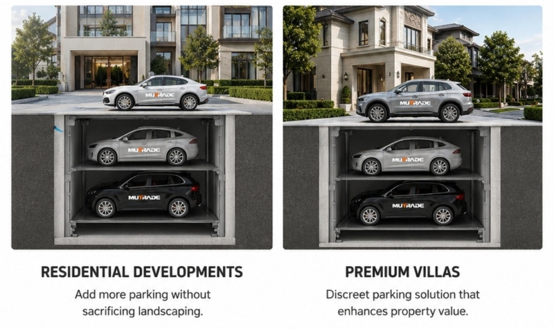 Syst&egrave;me de stationnement &agrave; quatre poteaux PFPP Pit Parking souterrain cach&eacute; pour les projets haut de gamme et &agrave; espace limit&eacute; 3